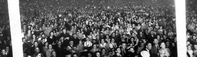 Photo from Carols by Candlelight.  The first Carols was held in Elder Park in 1944. 50,000 people turned up for that first event, one person in ten in SA at that time